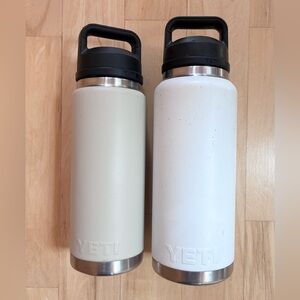 2 Yeti rambler water bottles